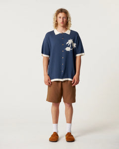 TCSS FEELINGS SS KNIT SHIRT NAVY