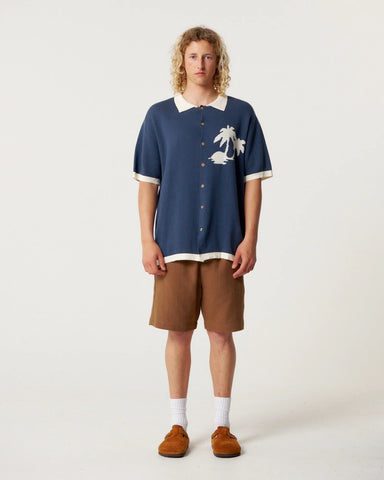 TCSS FEELINGS SS KNIT SHIRT NAVY