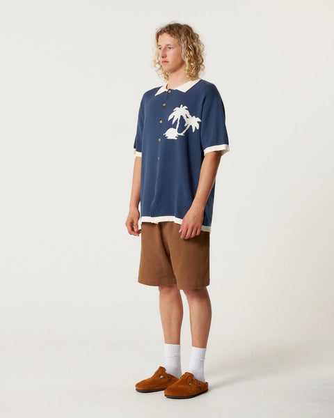TCSS FEELINGS SS KNIT SHIRT NAVY