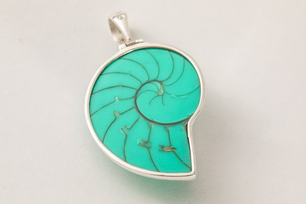 TURQUOISE NAUTILUS PENDANT PETITE