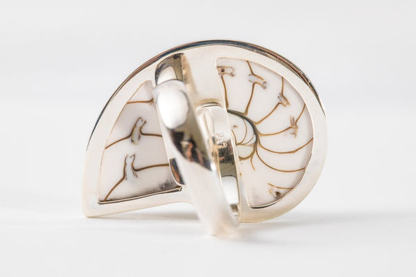 WHITE NAUTILUS RING