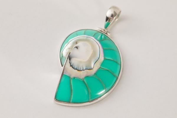 TURQUOISE NAUTILUS PENDANT PETITE