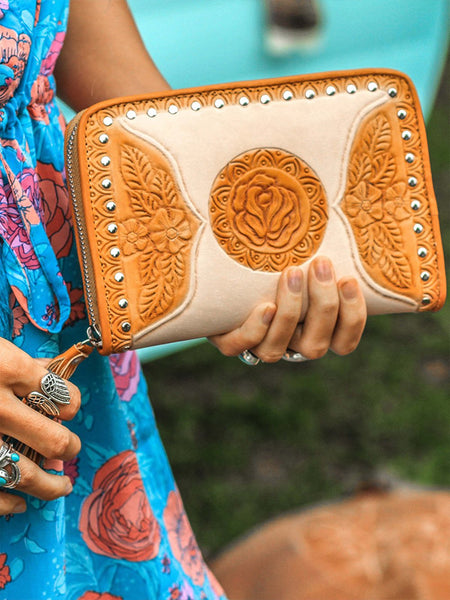 MAHIYA GOLDEN GYPSY WALLET CREAM