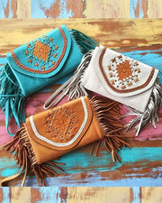 MAHIYA WILD FLOWER FRINGE TAN/AURQ