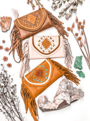 MAHIYA WILD FLOWER FRINGE TAN/AURQ